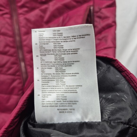 Skhoop Vest Womens M Red Long Puffer Double Full Zip Hooded Outdoor Debbie - Picture 7 of 10